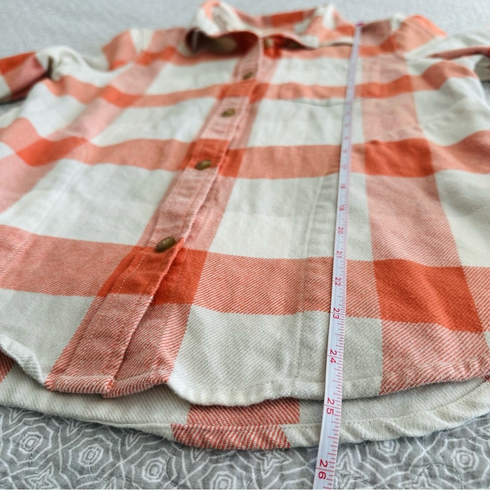 LL Bean Chamois Cotton Flannel Plaid Relaxed Fit Button Up Shirt Shacket Size XS - Picture 6 of 8